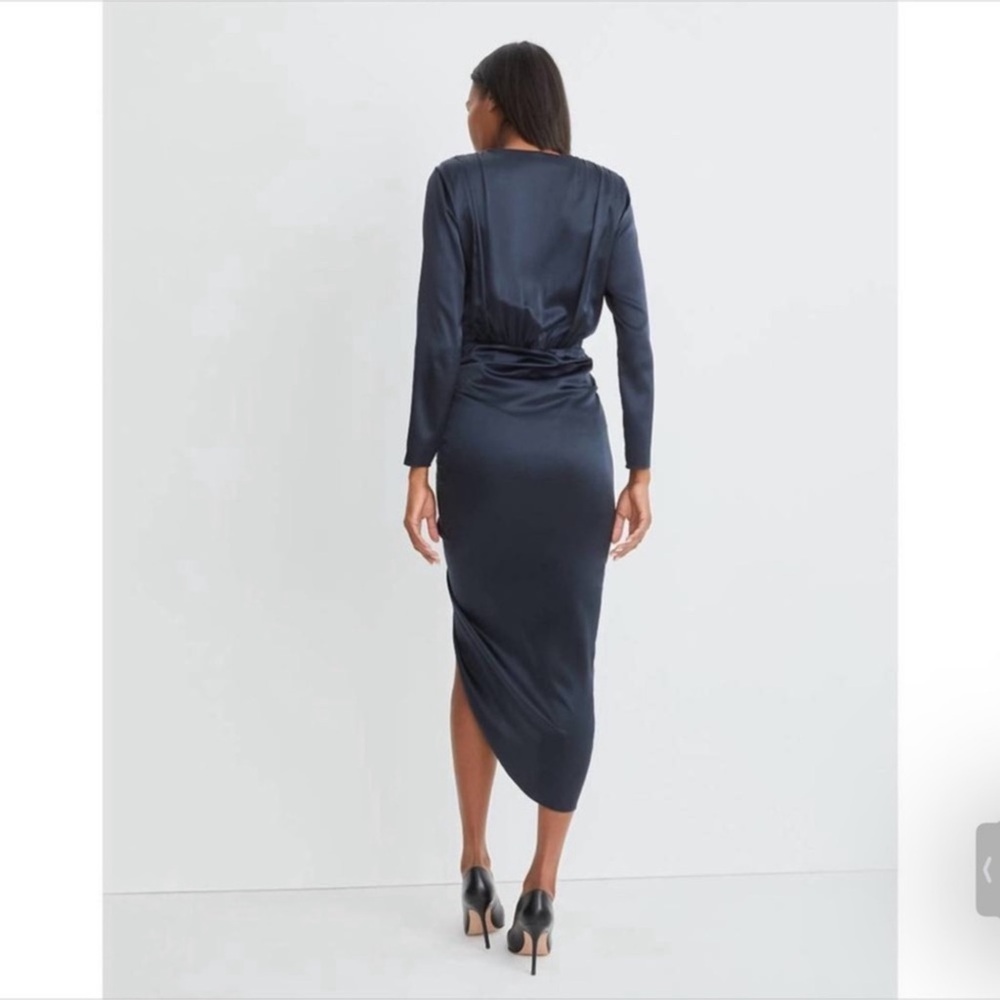 Veronica Beard Cameri Ruched Silk Midi Dress Sz 8 - image 5